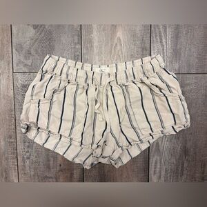 O'Neill Cream and Navy Striped Women's Athletic Shorts